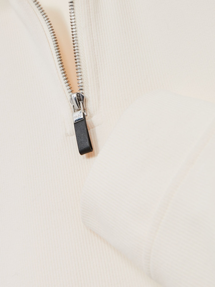 Reiss Off White Creek Brushed-Corduroy Half-Zip Jumper - Image 6 of 6