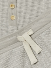 Reiss Grey Taylor 4-9 yrs Cotton Blend Jersey Waffle Top And Trousers Set - Image 5 of 5