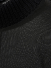 Reiss Black Amber Atelier Sheer-Jersey Funnel-Neck Top - Image 6 of 6