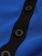 Florere Bright Blue Contrast Trim Cropped Cardigan - Image 6 of 6