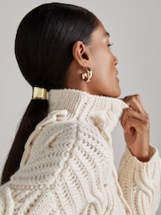 Reiss Cream Aubrey Atelier Wool and Cashmere Cabled Jumper - Image 4 of 7