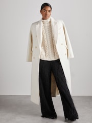 Reiss Cream Aubrey Atelier Wool and Cashmere Cabled Jumper - Image 6 of 7