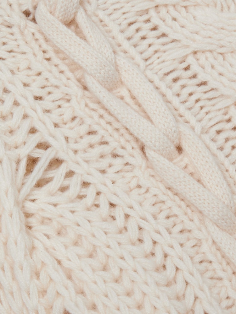Reiss Cream Aubrey Atelier Wool and Cashmere Cabled Jumper - Image 7 of 7