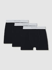 Reiss Navy Joseph 3 Pack Stretch-Cotton Boxers - Image 1 of 4