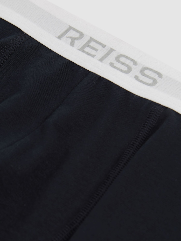 Reiss Navy Joseph 3 Pack Stretch-Cotton Boxers - Image 4 of 4
