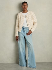 Reiss Felicity Tweed Effect Cardigan with Merino - Slika 6 iz 7