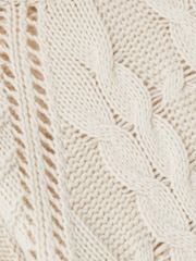 Reiss Cream Penny Wool-Cashmere Chunky Cable-Knit Jumper - Image 6 of 6