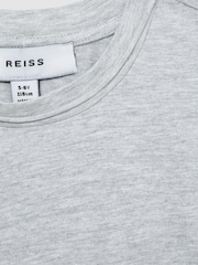 Reiss Grey Terry 9-13 yrs Cotton-Jersey Cropped T-Shirt - Image 4 of 4
