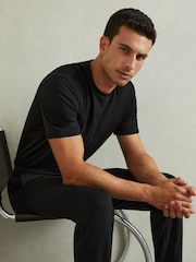 Reiss Black Diego Crew-Neck Jersey T-shirt - Image 1 of 5
