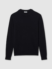 Marinha - de malha de caxemiraReiss Harrogate com Atelier Crew gola  Jumper - Imagem 2 de 6