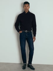 Marinha - de malha de caxemiraReiss Harrogate com Atelier Crew gola  Jumper - Imagem 3 de 6