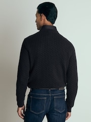 Marinha - de malha de caxemiraReiss Harrogate com Atelier Crew gola  Jumper - Imagem 5 de 6