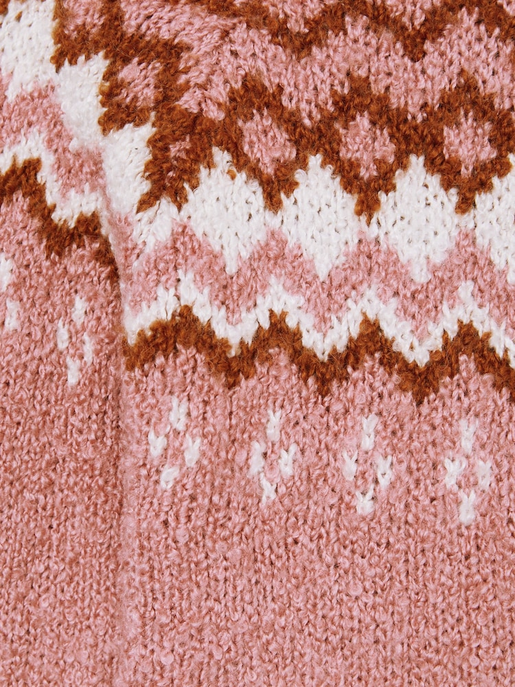 Reiss Mink Divia 9-13 yrs Cotton-Wool FairIsle Pattern Hoodie - Image 4 of 4