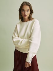 Florere Wool Blend Boxy Blouson Sleeve Jumper - Image 1 of 7