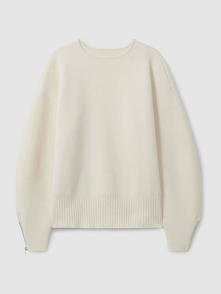 Florere Wool Blend Boxy Blouson Sleeve Jumper - Image 2 of 7