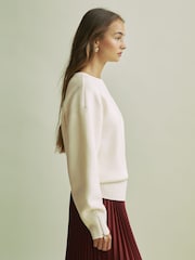 Florere Wool Blend Boxy Blouson Sleeve Jumper - Image 3 of 7