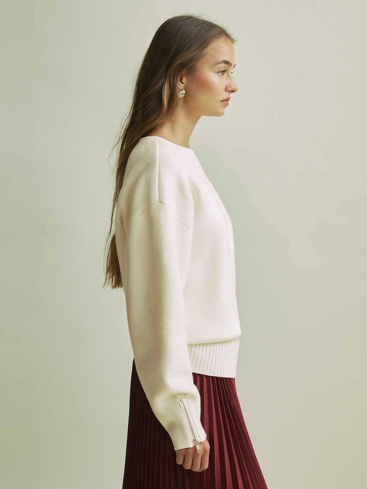 Florere Wool Blend Boxy Blouson Sleeve Jumper - Image 3 of 7