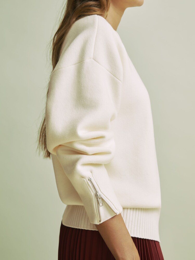 Florere Wool Blend Boxy Blouson Sleeve Jumper - Image 4 of 7