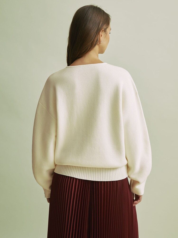 Florere Wool Blend Boxy Blouson Sleeve Jumper - Image 5 of 7