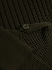 Reiss Green Vienne Rib-Knit High-Neck Top - Image 5 of 5