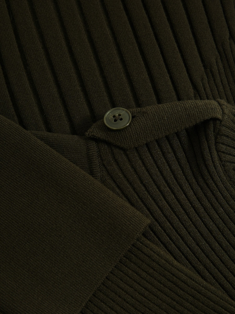Reiss Green Vienne Rib-Knit High-Neck Top - Image 5 of 5