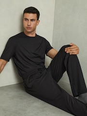 Reiss Black Colorado Tapered Stretch-Jersey Joggers - Image 1 of 6