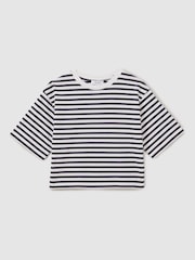 Camiseta de algodón a rayas extragrande Reiss Sassy - Imagen 2 de 4