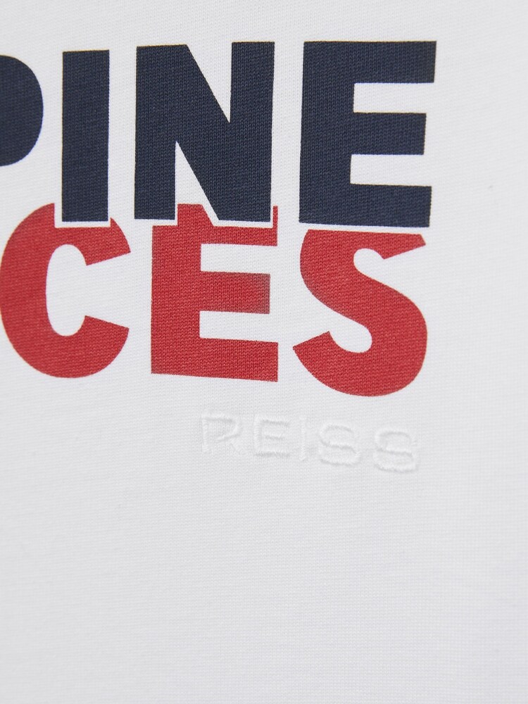Reiss White/Red/Navy Blake 100% Cotton Jersey Alpine Races Print T-Shirt - Image 4 of 4