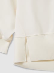 Reiss Cream Kiara Woven Hooded Top - Image 6 of 6