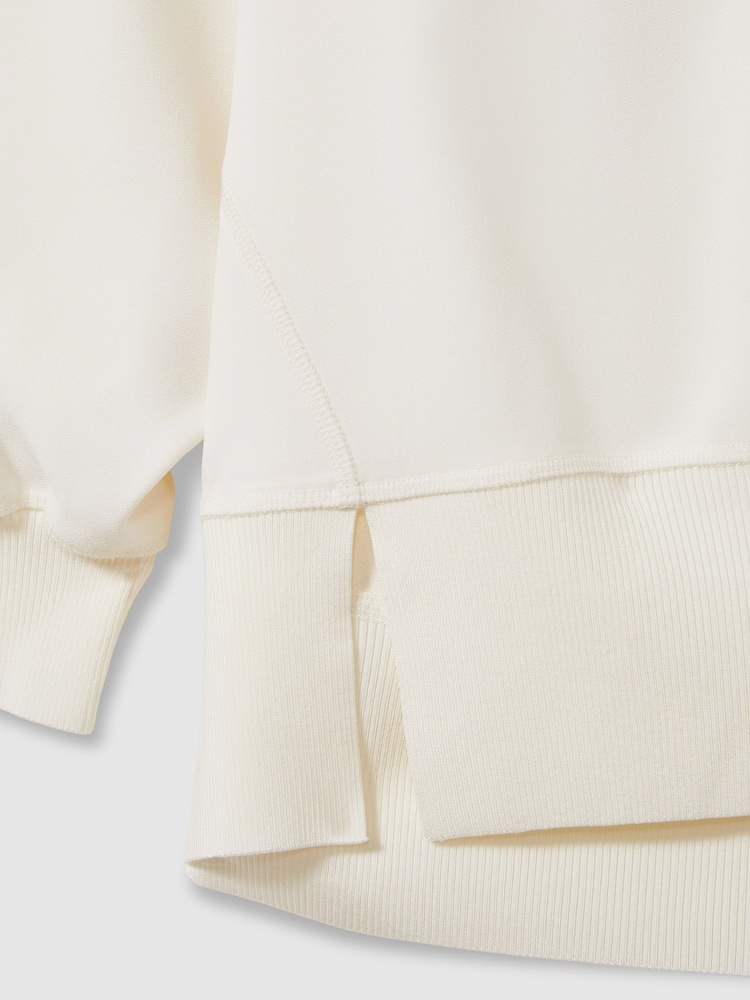 Reiss Cream Kiara Woven Hooded Top - Image 6 of 6