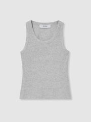 Reiss Grey Violet 9-13 yrs Cotton Blend Ribbed Vest - Image 2 of 4