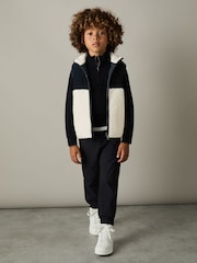 Reiss Navy/White Dutton 13-14 yrs Cotton-Corduroy and Fleece Gilet - Image 2 of 4