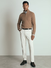 Camelo Melange - cashmere comReiss Richmond Cabled Cashmere com gola alta e zíper Atelier Jumper - Imagem 3 de 6
