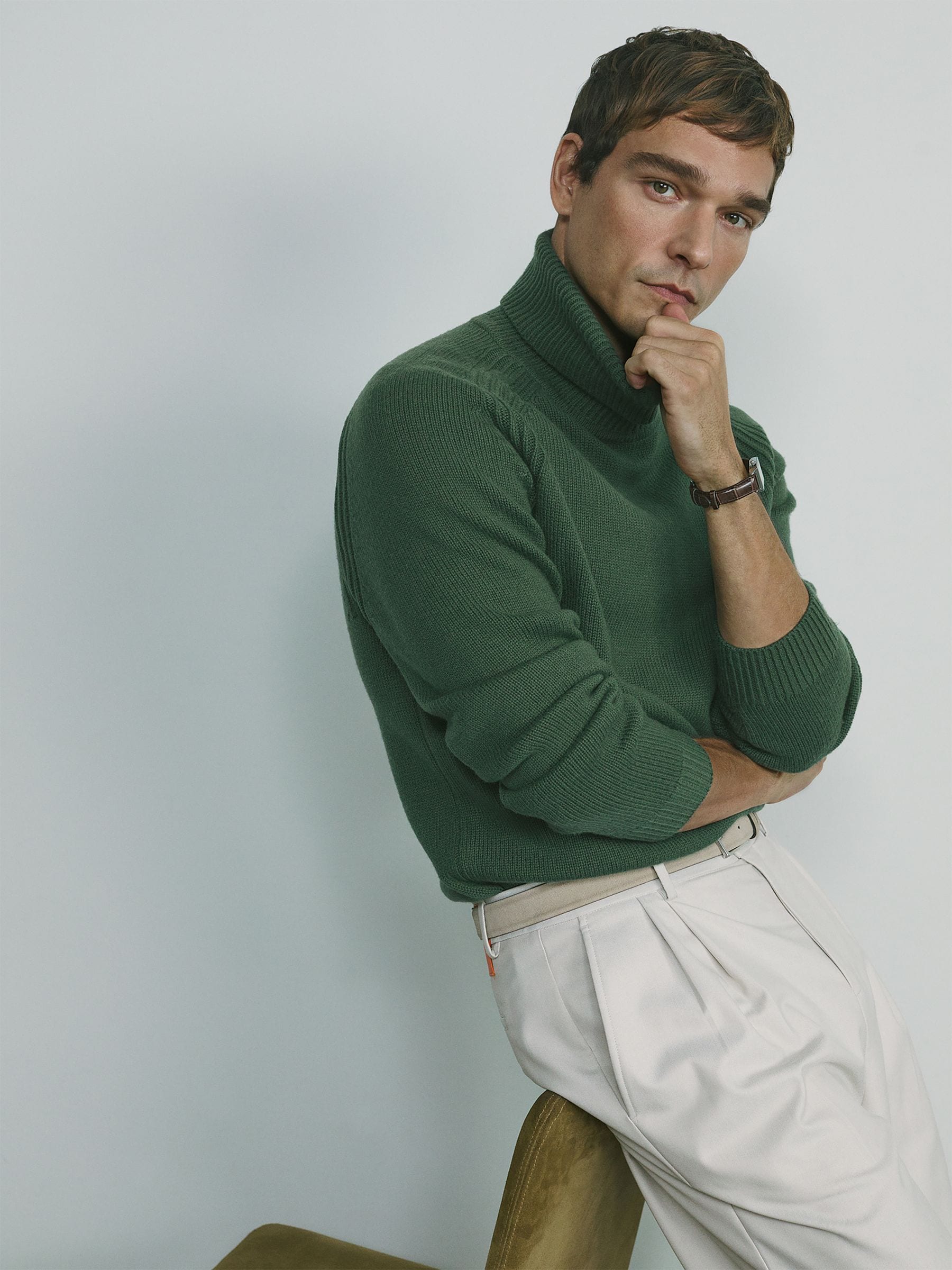 Buy Reiss Green Smoke Stratus Wool Blend Ridge Seam Roll Neck Jumper from Next Malta
