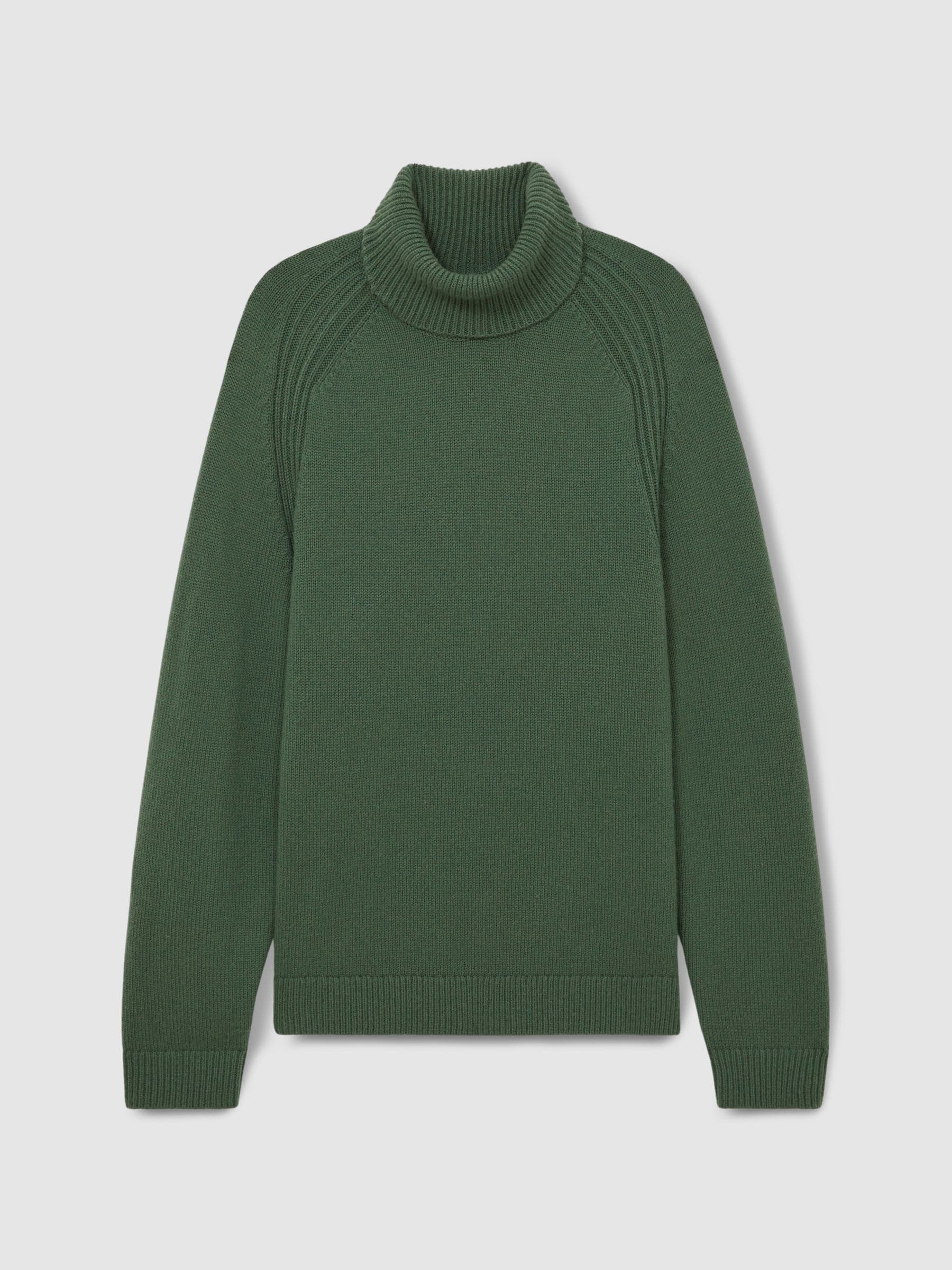 Buy Reiss Green Smoke Stratus Wool Blend Ridge Seam Roll Neck Jumper from Next Austria