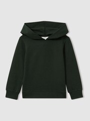Reiss Emerald Green Lowden 13-14 yrs Lowden Interlock Jersey Hoodie - Image 1 of 3