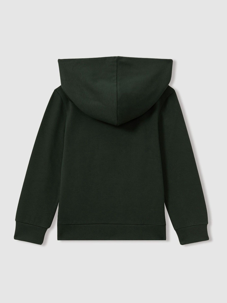 Reiss Emerald Green Lowden 13-14 yrs Lowden Interlock Jersey Hoodie - Image 2 of 3 Reiss Emerald Green Lowden 13-14 yrs Lowden Interlock Jersey Hoodie - Image 2 of 3