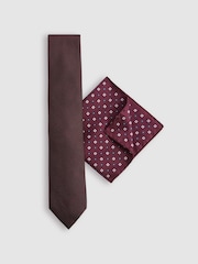 Reiss Bordeaux Ceremony Gift Set Tie And Pocket Square Gift Set - Image 1 of 6