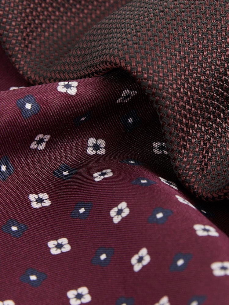 Reiss Bordeaux Ceremony Gift Set Tie And Pocket Square Gift Set - Image 6 of 6