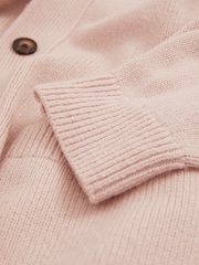 Nežno roza - Reiss Nimbus Wool-Blend Ridge-Seam pletena jopa - Slika 7 iz 7