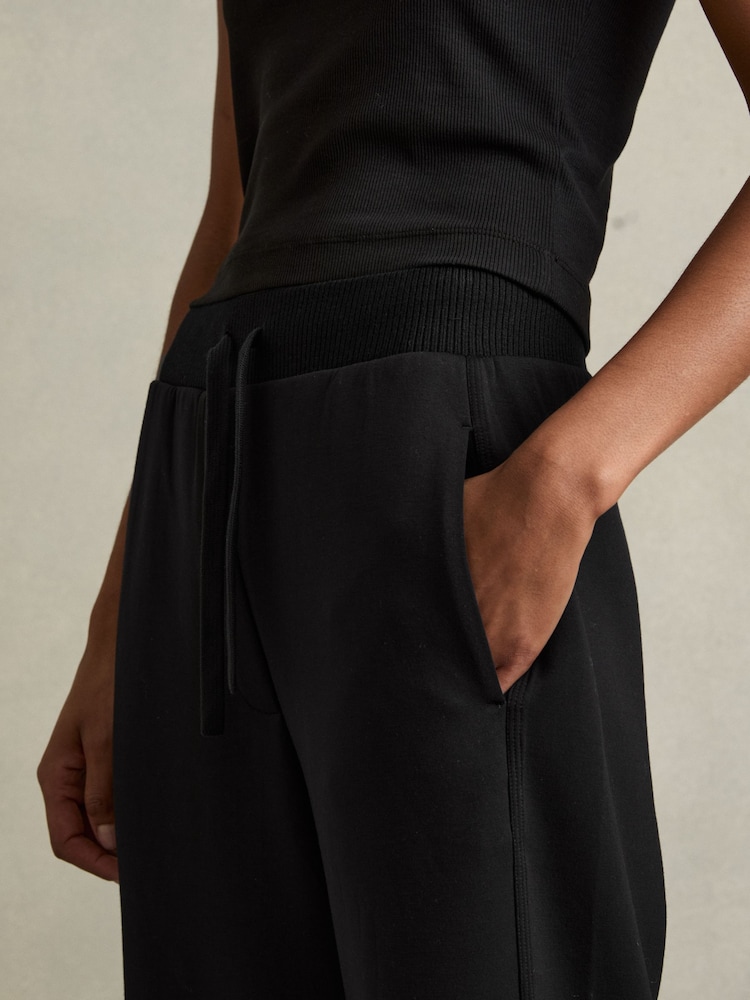Reiss Laney Wide-Leg Jersey Drawstring Joggers - Image 4 of 6
