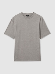 Reiss Grey Melange Diego Crew-Neck Jersey T-shirt - Image 2 of 5
