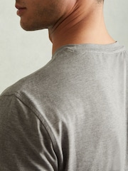 Reiss Grey Melange Diego Crew-Neck Jersey T-shirt - Image 3 of 5