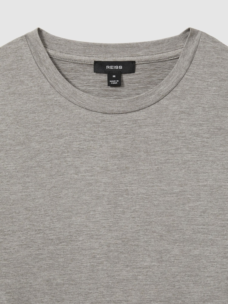 Reiss Grey Melange Diego Crew-Neck Jersey T-shirt - Image 5 of 5