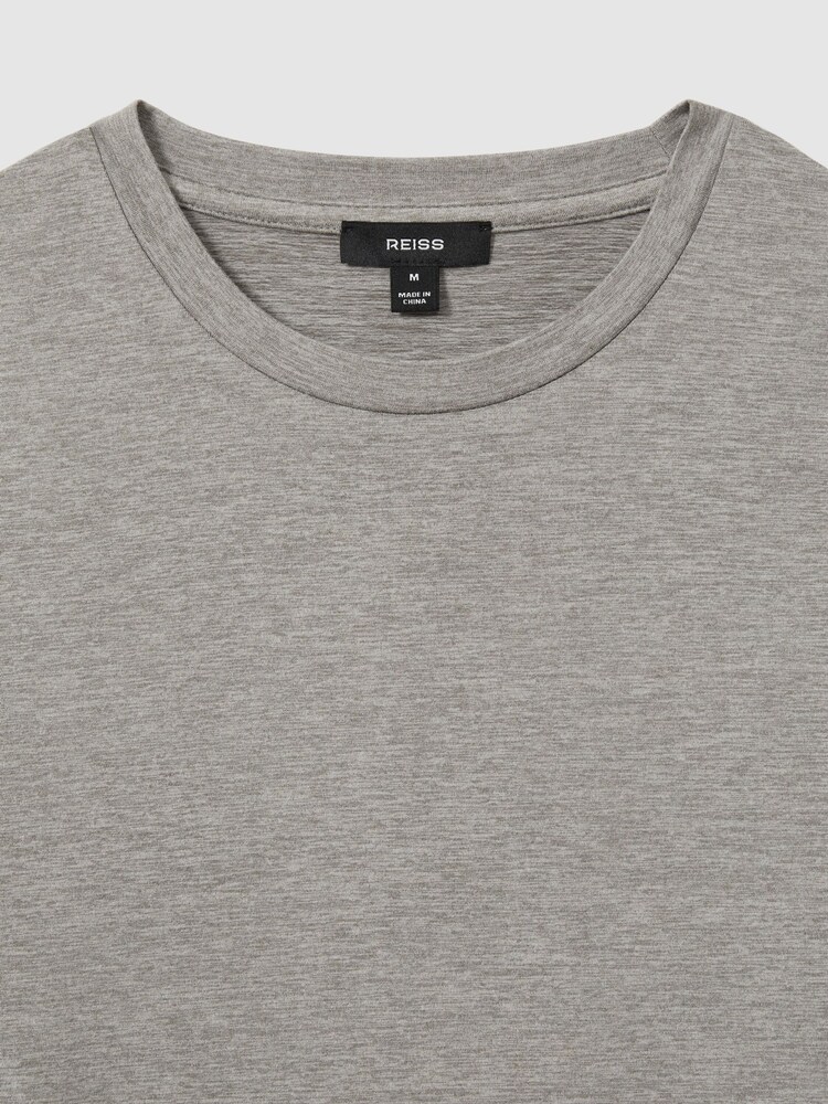 Reiss Grey Melange Diego Crew-Neck Jersey T-shirt - Image 5 of 5 Reiss Grey Melange Diego Crew-Neck Jersey T-shirt - Image 5 of 5