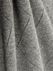 Reiss Mid Grey Melange Vince Wool Argyle Crew-Neck Jumper - Image 6 of 6