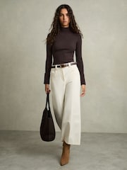 Grena - Bluză cu gât înalt din tricot cu striații Reiss Vienne - Image 1 of 5