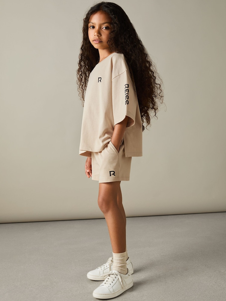 Reiss Stone Carly 4-9 yrs Cotton-Jersey T-shirt and Shorts Set - Image 1 of 5