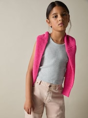 Reiss Grey Violet 4-9 yrs Cotton Blend Ribbed Vest - Image 1 of 4