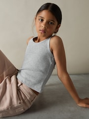 Reiss Grey Violet 4-9 yrs Cotton Blend Ribbed Vest - Image 3 of 4